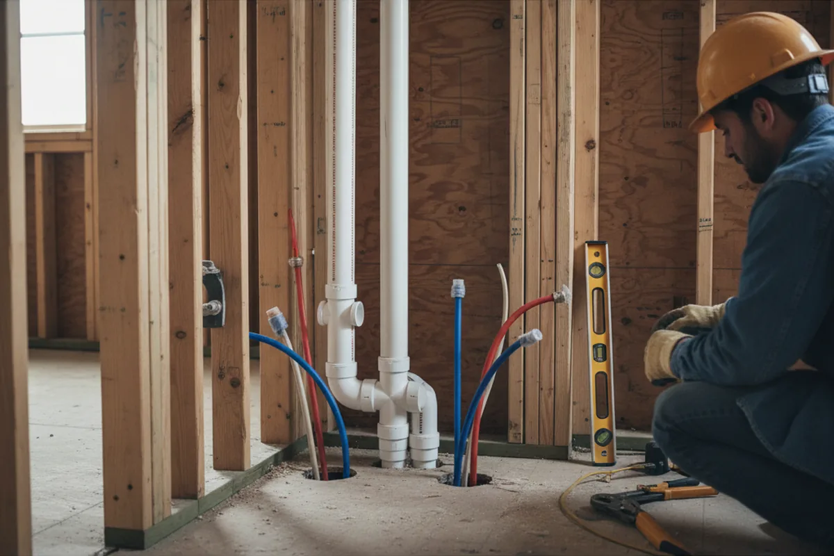 Drain and supply rough-in during Garbage Disposal Repair in Boone